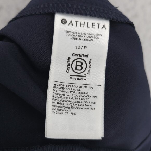 ATHLETA Endless High Rise Cargo Pant Navy Blue Stretch Elastic Waist PETITE 12P - Picture 6 of 8